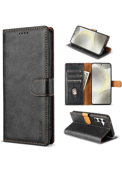 Samsung Galaxy S24 Manyetik Kapatma Çift Katmanlı Koruma Için Flip Case (Yurt Dışından)