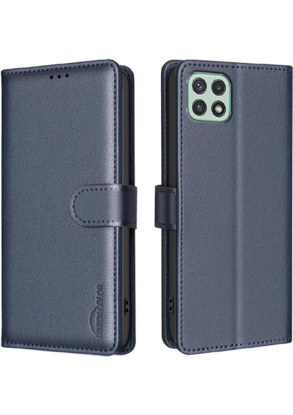 Samsung Galaxy A22 5g Manyetik Rfıd Engelleme Cüzdan Pu Kart Için Flip Case (Yurt Dışından)