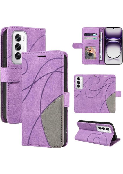 Kart Yuvası Standı Rengi ile Oppo Oppo 12 5g Deri Cüzdan Için Flip Case (Yurt Dışından)