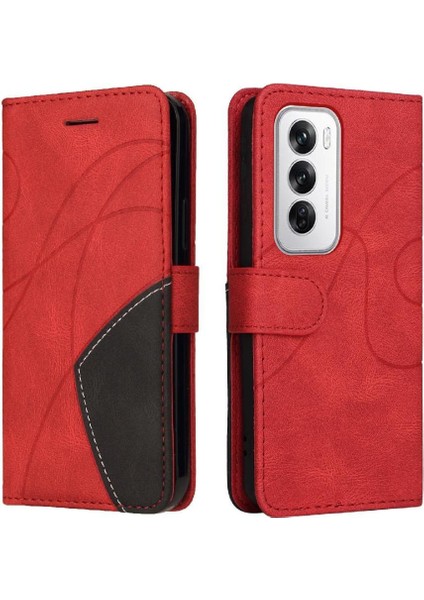 Kart Yuvası Standı Rengi ile Oppo Oppo 12 5g Deri Cüzdan Için Flip Case (Yurt Dışından) fırsatları