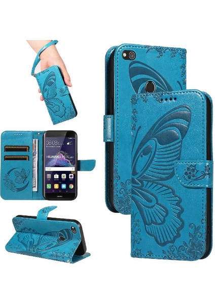 Kredi Kartı Yuvası ile Huawei P8 Lite Için Flip Case Yüksek Kalite Deri (Yurt Dışından)
