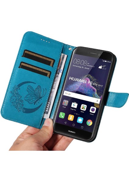 Kredi Kartı Yuvası ile Huawei P8 Lite Için Flip Case Yüksek Kalite Deri (Yurt Dışından)
