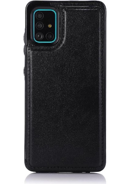 Samsung Galaxy A51 4g Kart Yuvaları Için Cüzdan Durumda Pu Deri Çift Toka (Yurt Dışından)