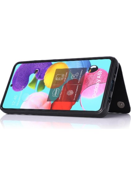 Samsung Galaxy A51 4g Kart Yuvaları Için Cüzdan Durumda Pu Deri Çift Toka (Yurt Dışından)
