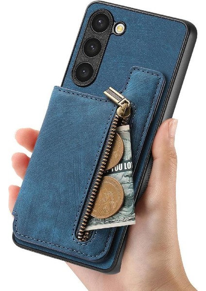 Samsung Galaxy S23 Vintage Fermuar Cüzdan Için Kılıf Katlanabilir Arka Kapak (Yurt Dışından) fiyatları