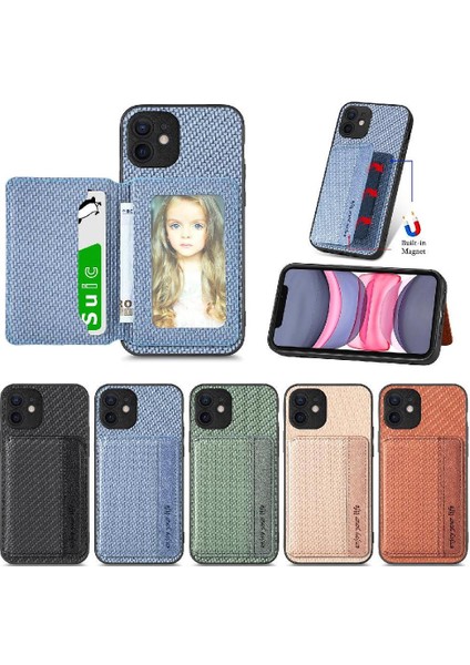 IPhone 11 Için Kılıf Komple Kamera Güvenlik Manyetik Kart Tutucu Rfıd Standı (Yurt Dışından)