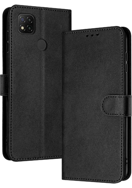 Xiaomi Redmi 10A Pu Deri Kickstand Için Flip Case Kart Yuvası ile Saf (Yurt Dışından)