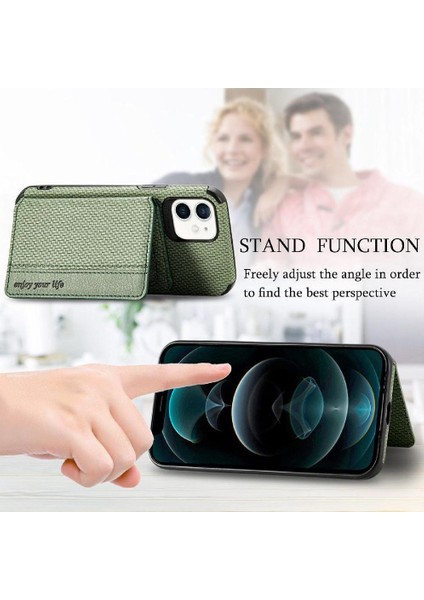 IPhone 12 Için Kılıf Mini Manyetik Kart Tutucu Standı Fonksiyonu Rfıd Engelleme (Yurt Dışından)