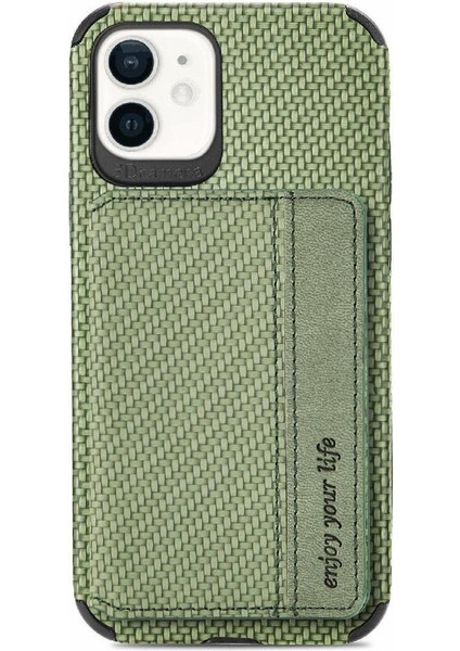 IPhone 12 Için Kılıf Mini Manyetik Kart Tutucu Standı Fonksiyonu Rfıd Engelleme (Yurt Dışından)