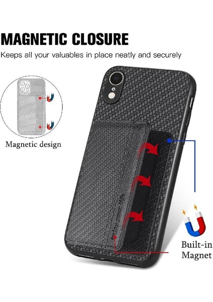 IPhone Xr Manyetik Kart Tutucu Standı Fonksiyonu Rfıd Engelleme (Yurt Dışından)