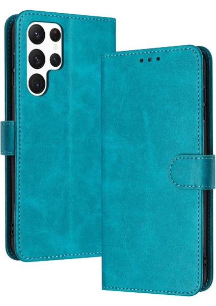 Kart ile Toka ile Samsung Galaxy S24 Ultra Pu Deri Için Flip Case (Yurt Dışından)