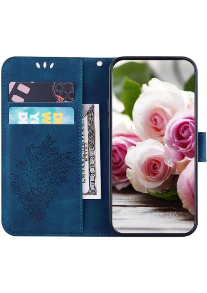 IPhone 16 Için Kılıf Artı Cüzdan Durumda Flip Pu Deri Kapak Kart Yuvaları Gül (Yurt Dışından) modelleri