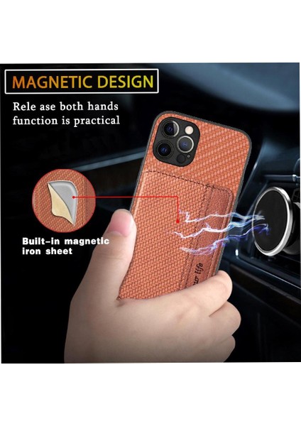IPhone 12 Için Kılıf Pro Max Rfıd Engelleme Standı Fonksiyonu Manyetik Kart (Yurt Dışından)