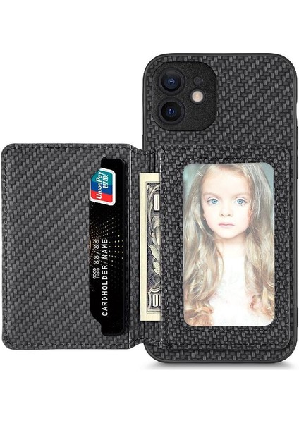IPhone 12 Için Kılıf Rfıd Engelleme Manyetik Kart Tutucu Standı Fonksiyonu (Yurt Dışından)