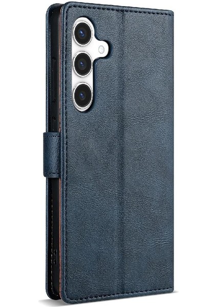 Samsung Galaxy S24 Artı Manyetik Kapatma Için Flip Case Yan Cep Çift (Yurt Dışından)