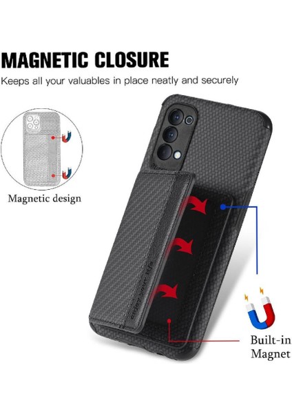 Oppo Oppo 4 Için Kılıf Manyetik Kart Tutucu Standı Fonksiyonu Rfıd Engelleme (Yurt Dışından) modelleri