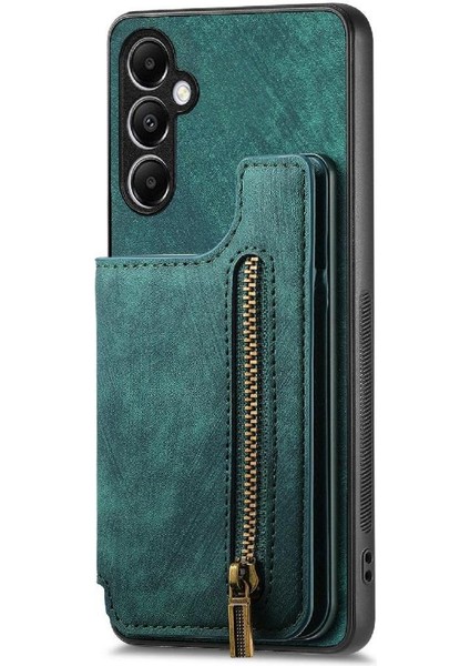 Samsung Galaxy A05S Için Kılıf Katlanabilir Arka Kapak Vintage Fermuar Cüzdan (Yurt Dışından)