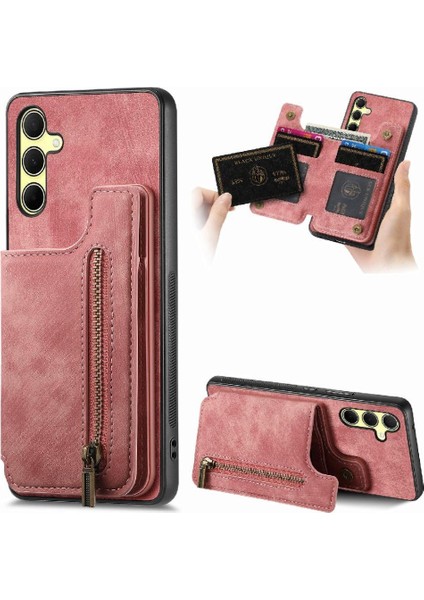 Samsung Galaxy A35 5g Için Kılıf Vintage Fermuar Cüzdan Standı Fonksiyonu Geri (Yurt Dışından)