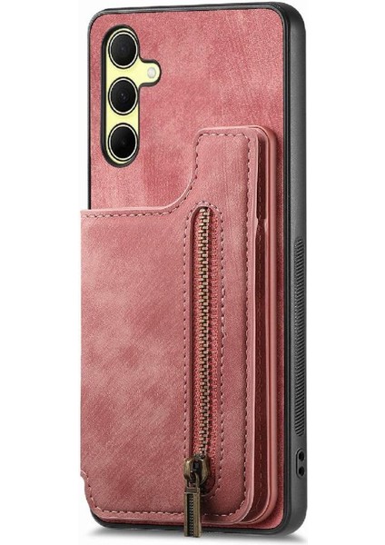 Samsung Galaxy A35 5g Için Kılıf Vintage Fermuar Cüzdan Standı Fonksiyonu Geri (Yurt Dışından)