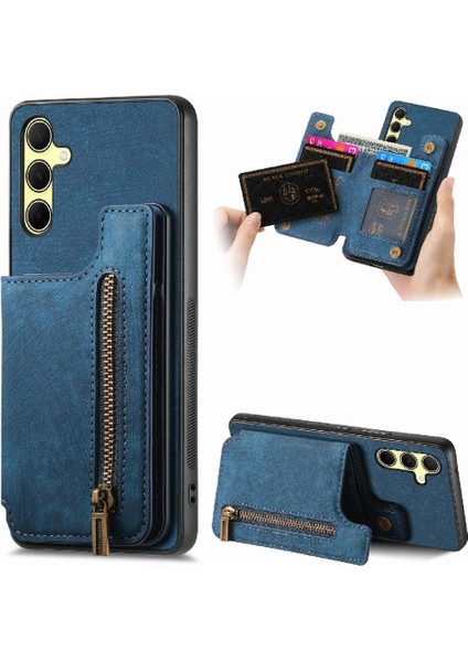 Samsung Galaxy A35 5g Için Kılıf Vintage Fermuar Cüzdan Standı Fonksiyonu Geri (Yurt Dışından)