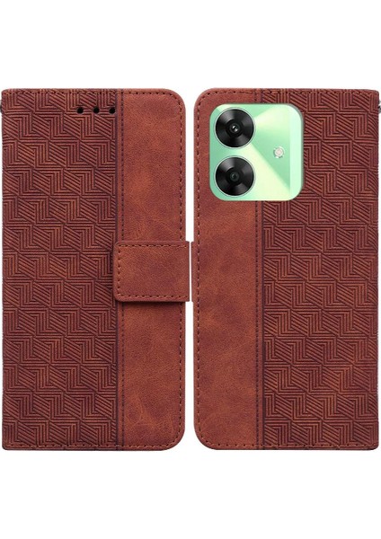 Realme C61 Flip Folio Cüzdan Kapak Premium Pu Deri Için Flip Case (Yurt Dışından)