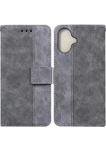 IPhone 16 Için Flip Case Artı Kickstand Özelliği Geometrik Kabartmalı Flip Pu (Yurt Dışından) indirimleri