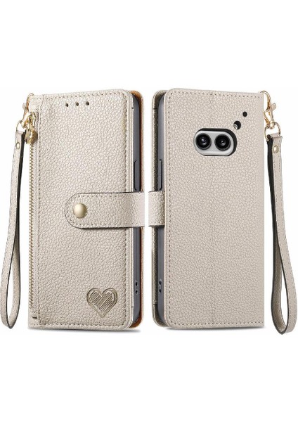 Nothing Flip Case Telefon 2A Aşk Darbeye Dayanıklı Cüzdan Deri Kılıf Fermuar (Yurt Dışından)