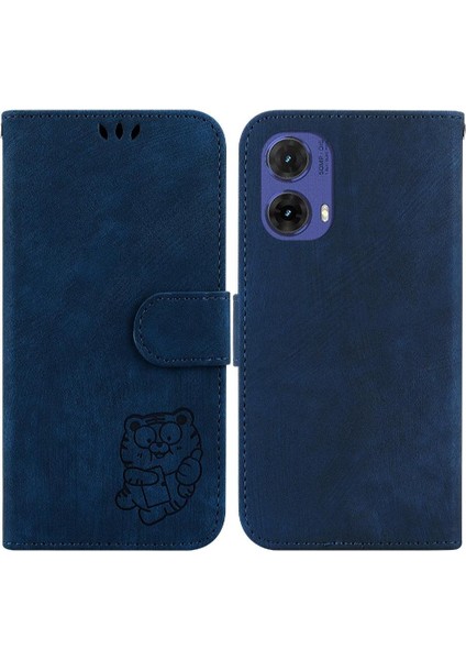 Motorola S50 Neo Tutucu Kapak Için Kılıf Flip Folio Kabartmalı Sevimli Kaplan (Yurt Dışından)
