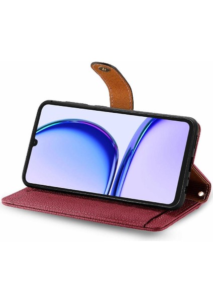 Realme Not Için Flip Case 50 Deri Kılıf Aşk Cüzdan Fermuar Darbeye (Yurt Dışından)