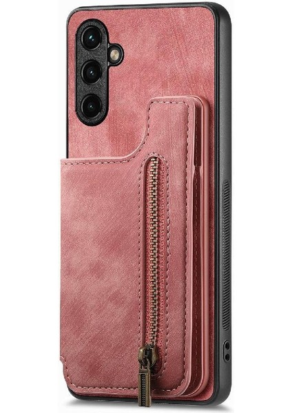 Samsung Galaxy A14 5g Standı Fonksiyonu Vintage Fermuar Cüzdan Geri (Yurt Dışından)