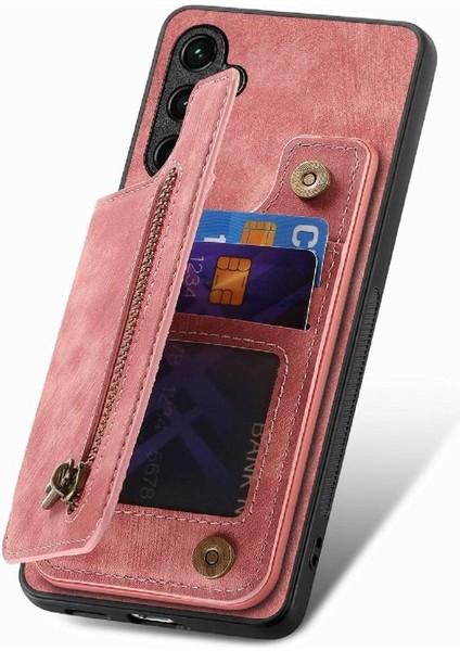 Samsung Galaxy A14 5g Standı Fonksiyonu Vintage Fermuar Cüzdan Geri (Yurt Dışından)