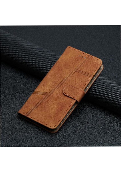IPhone 15 Için Flip Case Pro Bilek Kayışı Cüzdan Pu Deri Tam Koruma (Yurt Dışından)