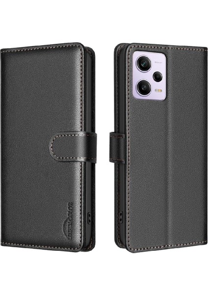 Xiaomi Redmi Not 12 Pro 5g Için Flip Case Manyetik Rfıd Engelleme Kartı Pu (Yurt Dışından)