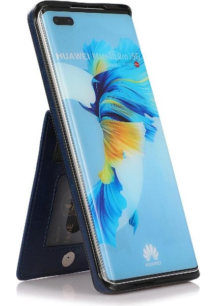 Huawei Mate 40 Kart Tutucu ile Uyumlu Premium Deri Çanta Cüzdan (Yurt Dışından)