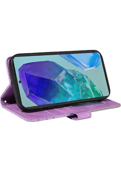Samsung Galaxy M55 Dikiş Renk Flip Folio Kitap Için Flip Case Kart ile (Yurt Dışından)