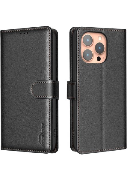 IPhone 14 Için Flip Case Pro Max Manyetik Cüzdan Rfıd Engelleme Kart Tutucu (Yurt Dışından)