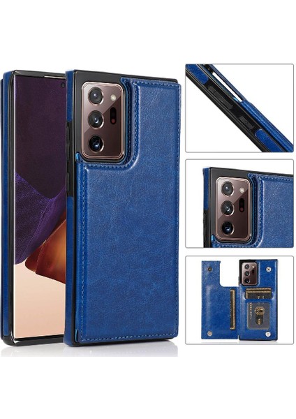 Cüzdan Kılıf Samsung Galaxy Not 20 Için Kickstand Çift Manyetik Toka Pu (Yurt Dışından)