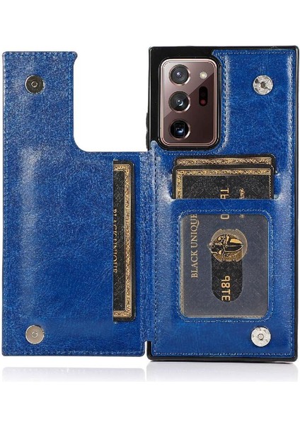 Cüzdan Kılıf Samsung Galaxy Not 20 Için Kickstand Çift Manyetik Toka Pu (Yurt Dışından) modelleri