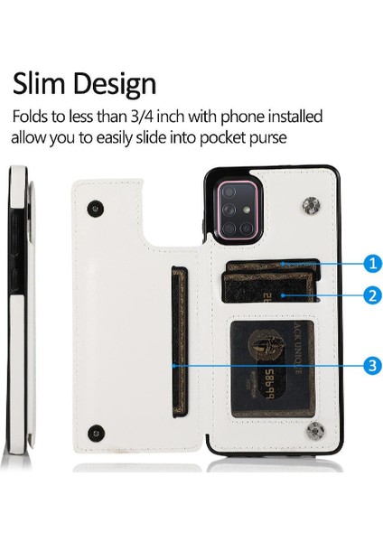 Samsung Galaxy A71 5g Pu Deri Kickstand Kart Yuvaları ile Cüzdan Kılıf (Yurt Dışından) fiyatları