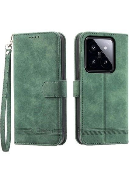 Xiaomi 14 Pro Premium Manyetik Kapatma Bileklik Kart Yuvaları Için Flip Case (Yurt Dışından)