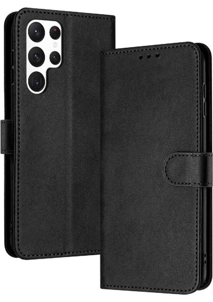 Kart ile Toka ile Samsung Galaxy S24 Ultra Pu Deri Için Flip Case (Yurt Dışından)