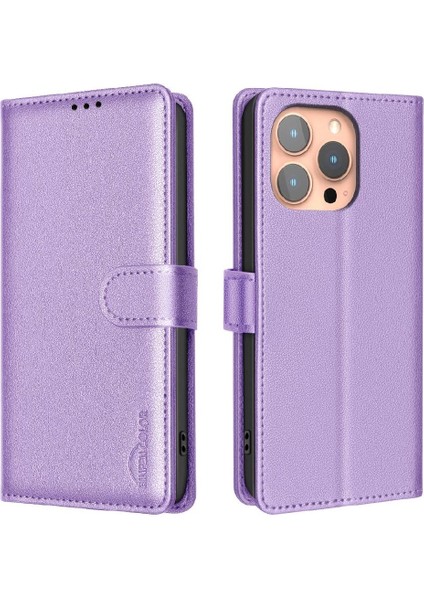 IPhone 13 Için Flip Case Pro Max Manyetik Cüzdan Rfıd Engelleme Pu Deri (Yurt Dışından)