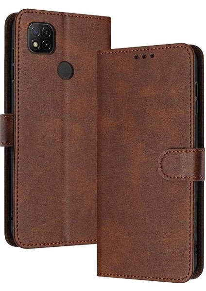 Xiaomi Redmi 10A Pu Deri Kickstand Için Flip Case Kart Yuvası ile Saf (Yurt Dışından)