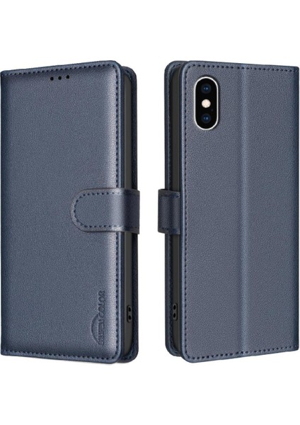 IPhone Xs Max Cüzdan Manyetik Kart Tutucu Kickstand Rfıd Pu Için Flip Case (Yurt Dışından)