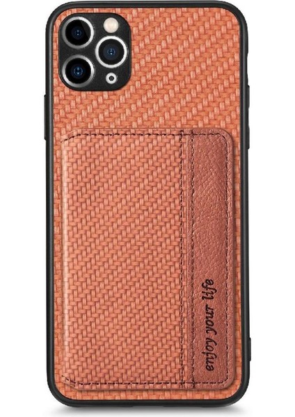 IPhone 11 Için Kılıf Pro Max Manyetik Kart Tutucu Standı Fonksiyonu Rfıd Kamera (Yurt Dışından)