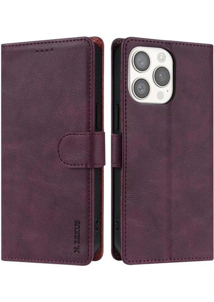 IPhone 13 Için Flip Case Pro Max Anti Kayma Yan Cep Manyetik Kapatma (Yurt Dışından)