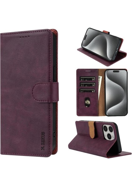 IPhone 13 Için Flip Case Pro Max Anti Kayma Yan Cep Manyetik Kapatma (Yurt Dışından)