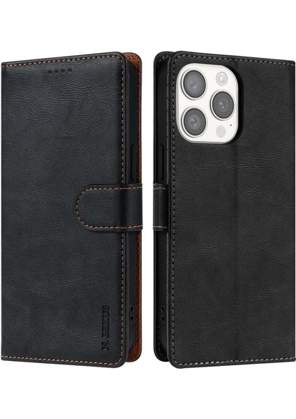 IPhone 13 Için Flip Case Pro Max Anti Kayma Yan Cep Manyetik Kapatma (Yurt Dışından)