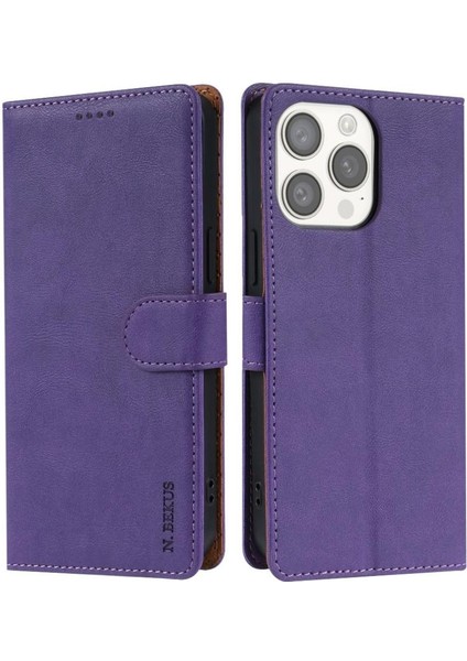 IPhone 13 Için Flip Case Pro Max Anti Kayma Yan Cep Manyetik Kapatma (Yurt Dışından)