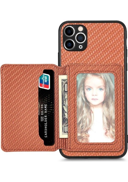 IPhone 11 Pro Için Kılıf Komple Kamera Güvenlik Rfıd Engelleme Manyetik Kart (Yurt Dışından)